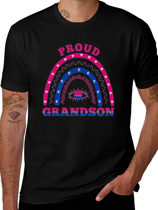 Proud Grandson Bi Pride Rainbow T-Shirt