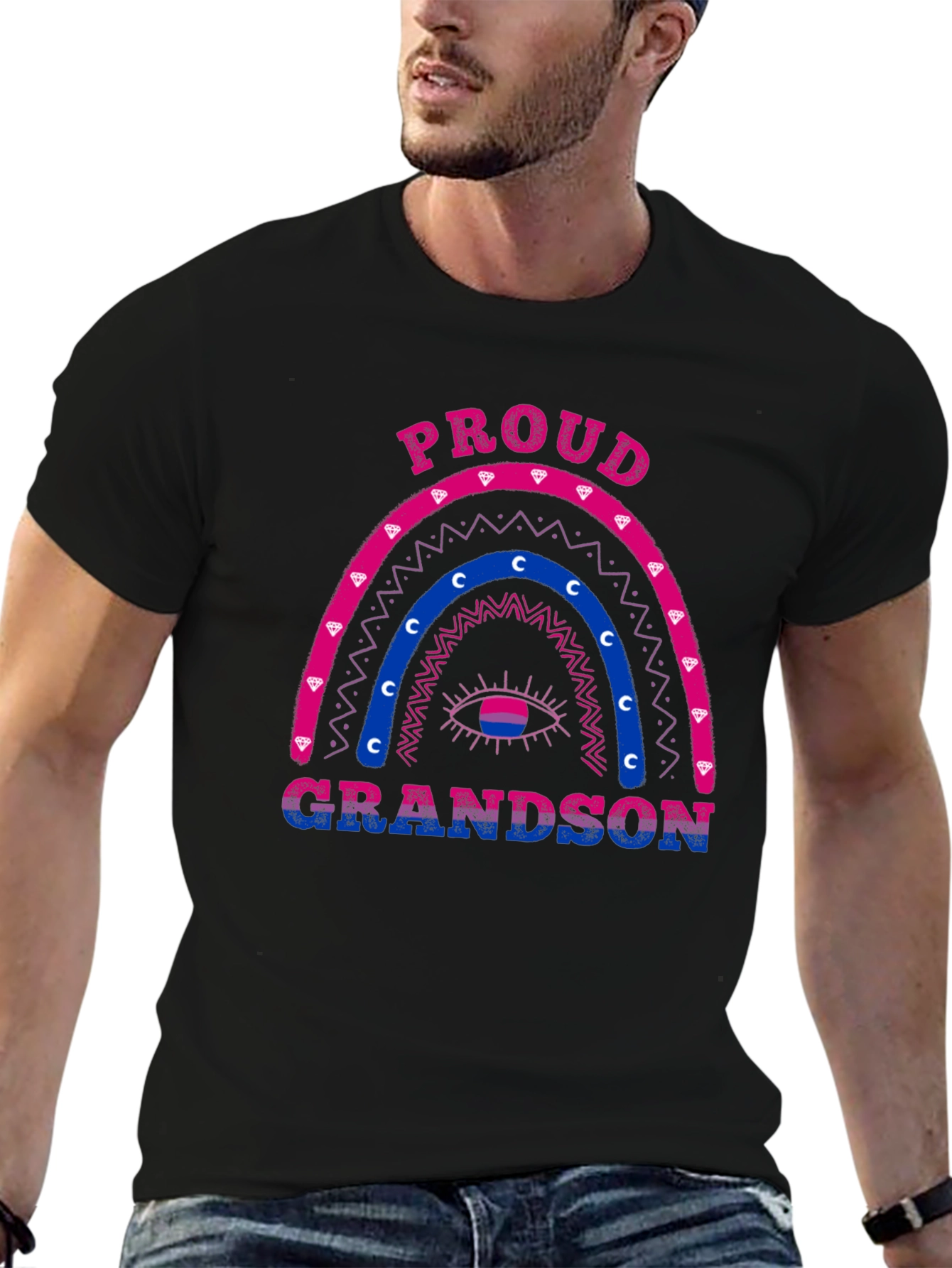 Proud Grandson Bi Pride Rainbow T-Shirt