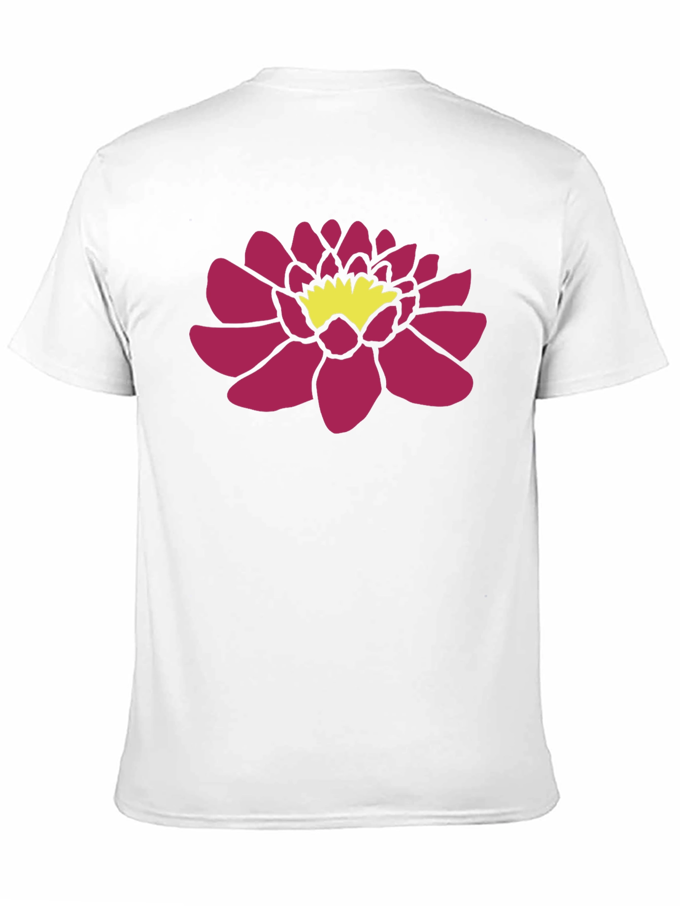 Black T-Shirt with Pink Lotus Flower Graphic