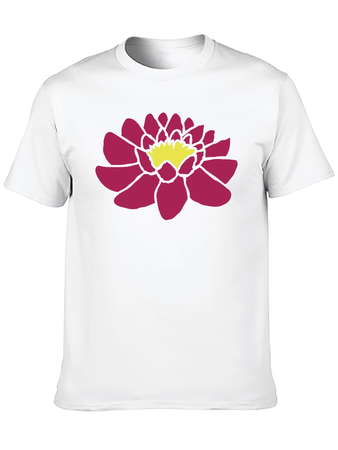 Black T-Shirt with Pink Lotus Flower Graphic