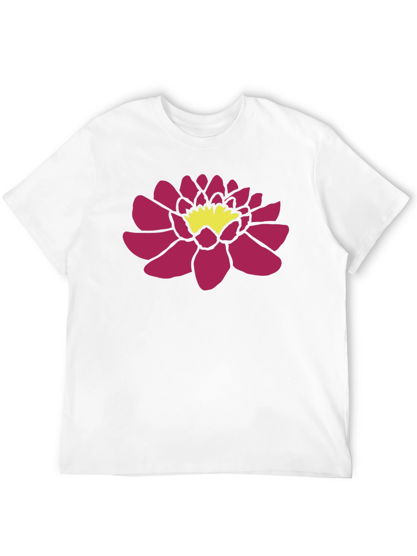 Black T-Shirt with Pink Lotus Flower Graphic