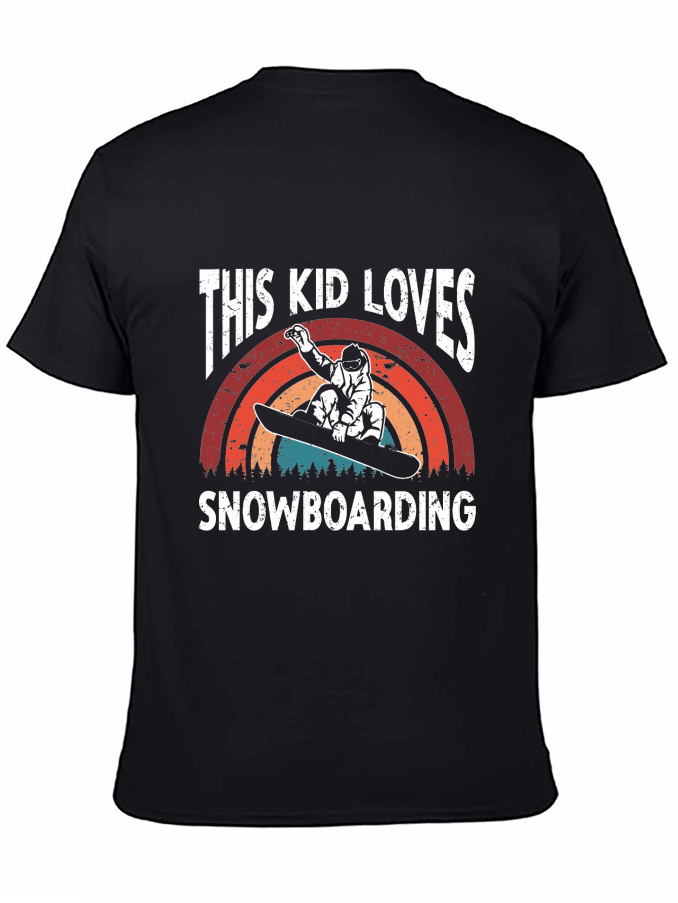 This Kid Loves Snowboarding T-Shirt - Black