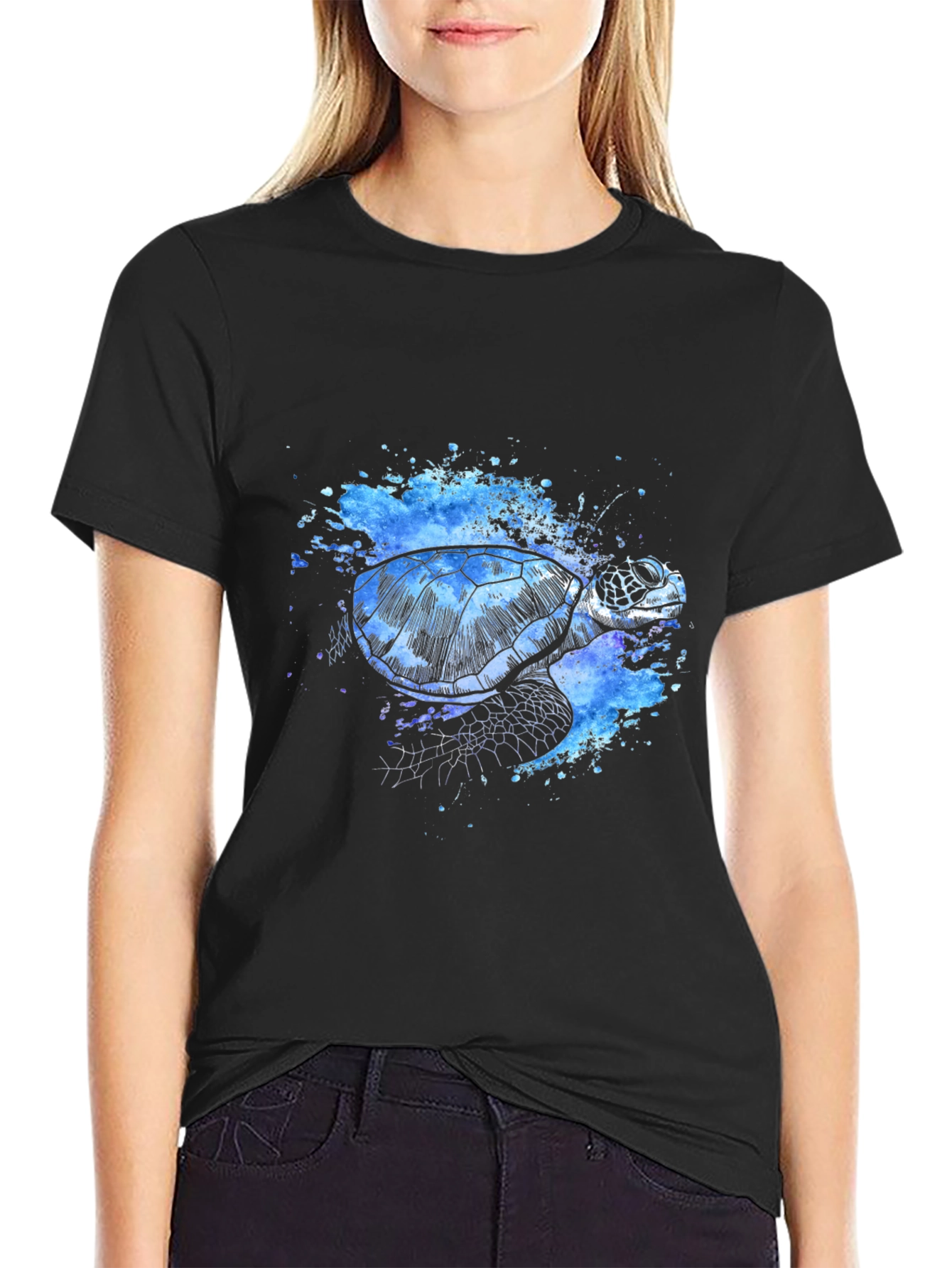 Turtle Splash T-Shirt - Unique Artistic Design