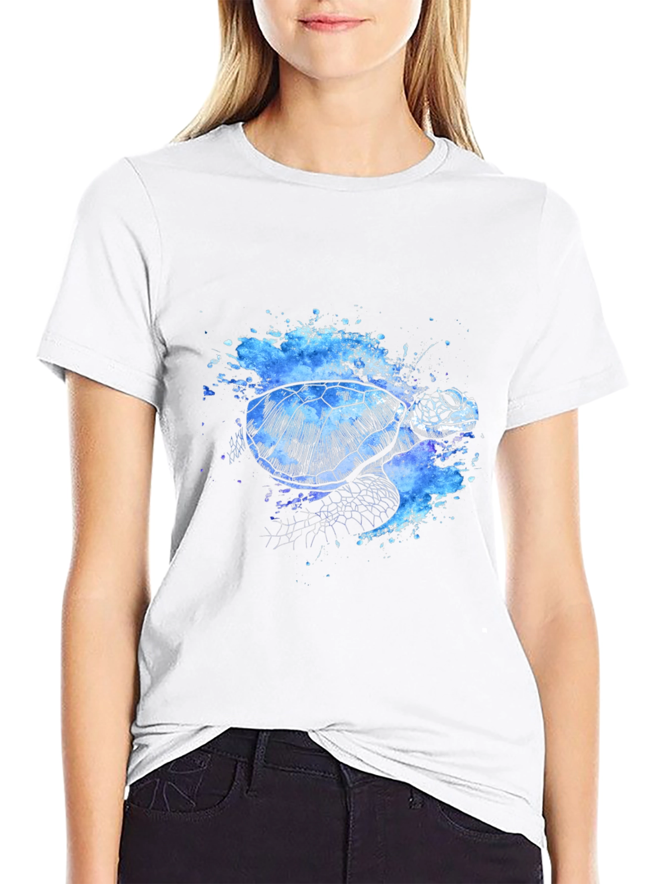 Turtle Splash T-Shirt - Unique Artistic Design