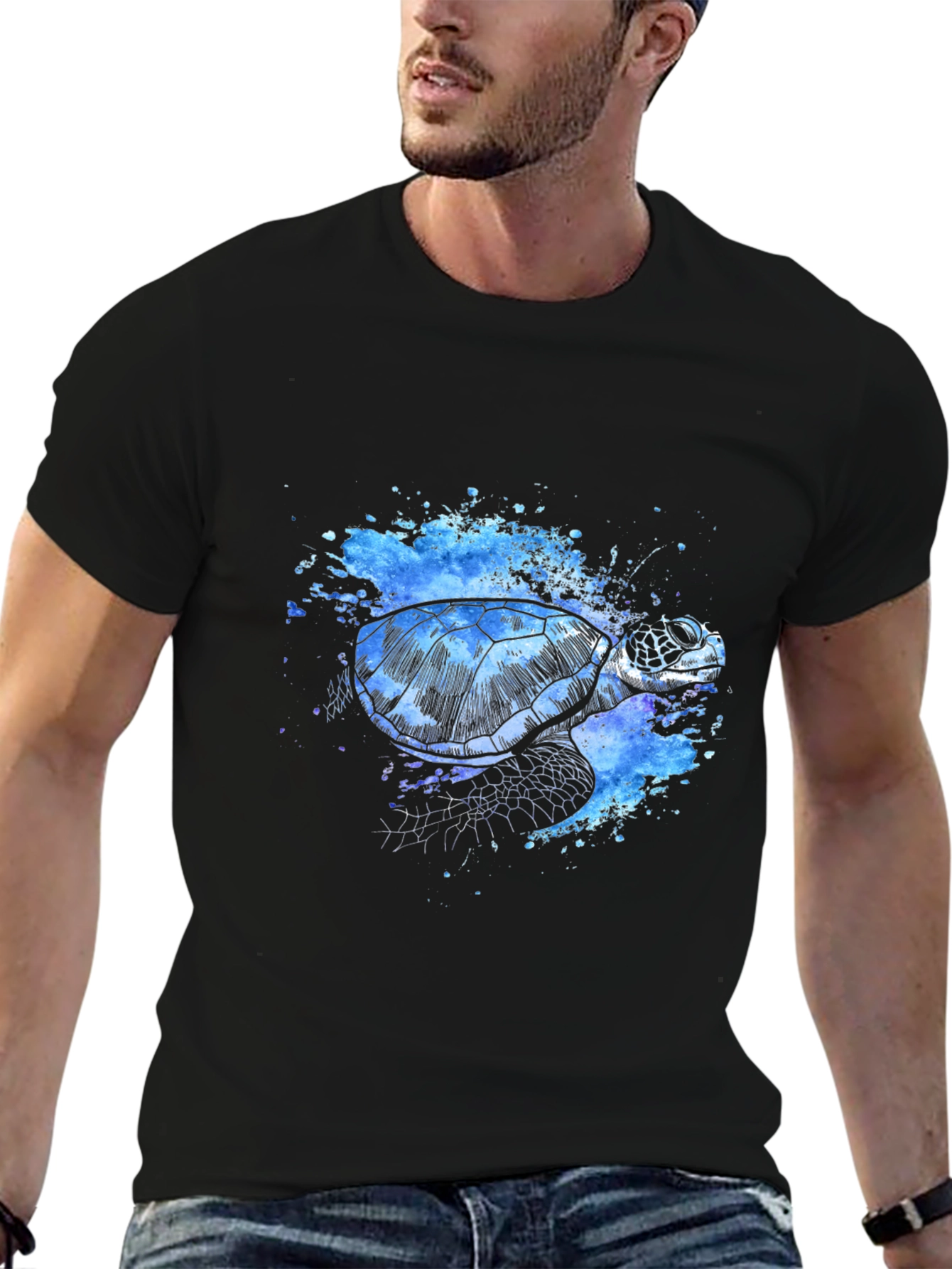 Turtle Splash T-Shirt - Unique Artistic Design