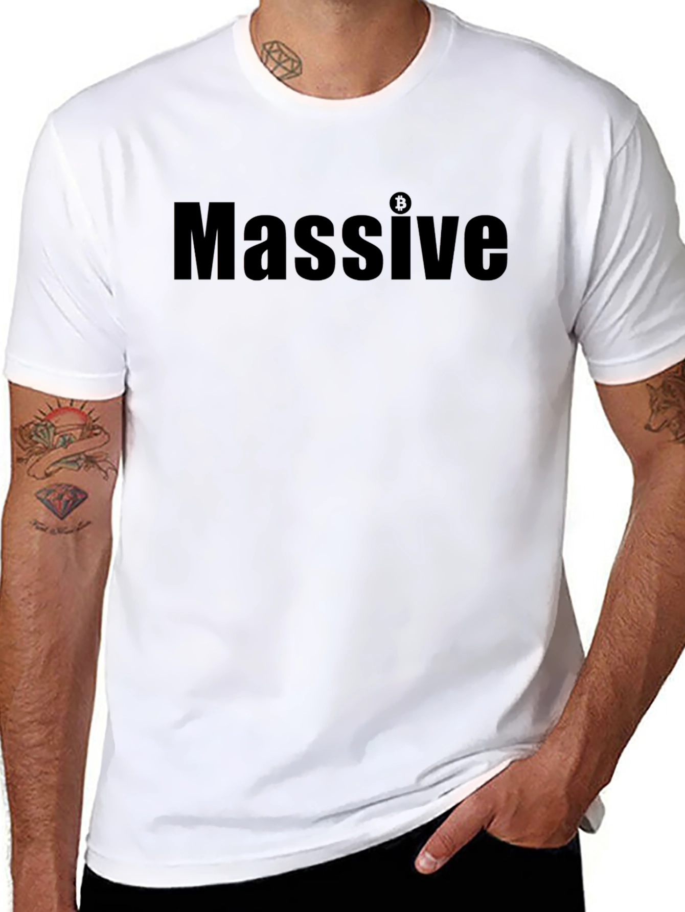 Massive Bitcoin Graphic Tee - Black Casual T-Shirt