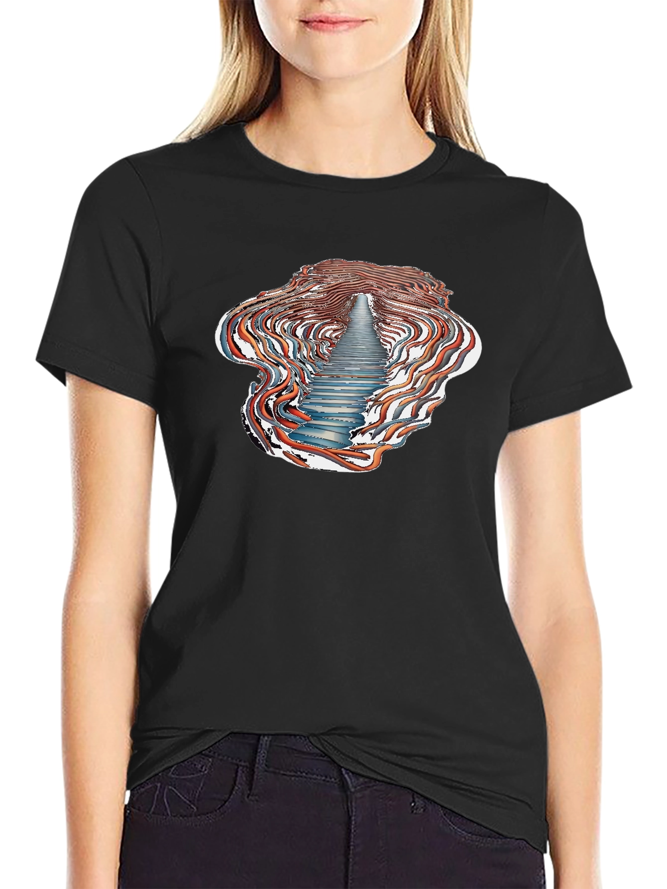 Abstract Stairway T-Shirt - Unique Design