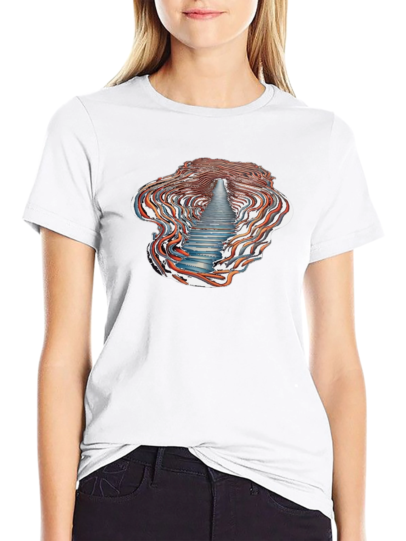Abstract Stairway T-Shirt - Unique Design