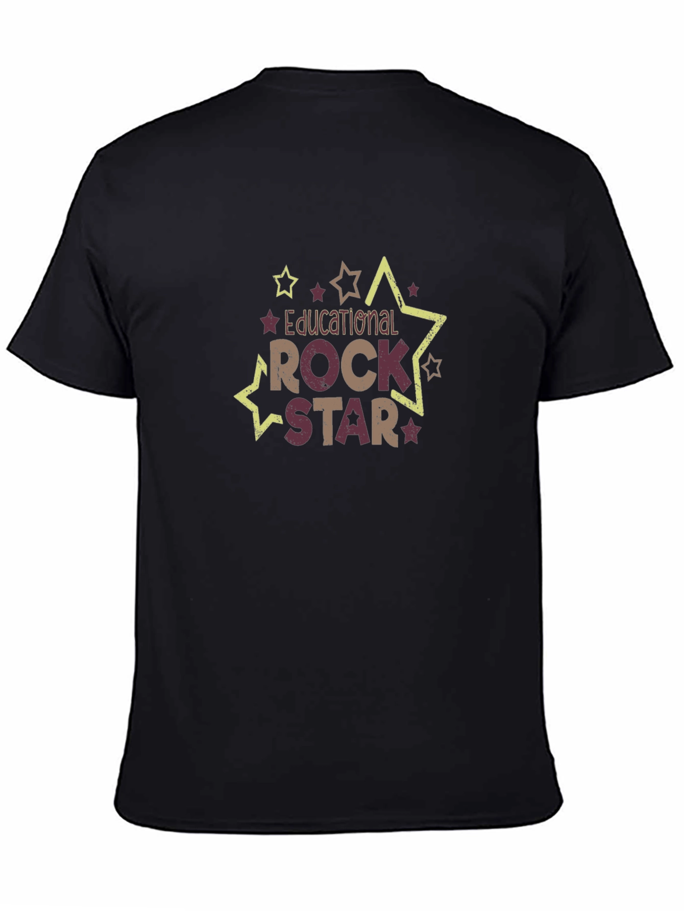 Educational Rock Star Black Cotton Graphic T-Shirt