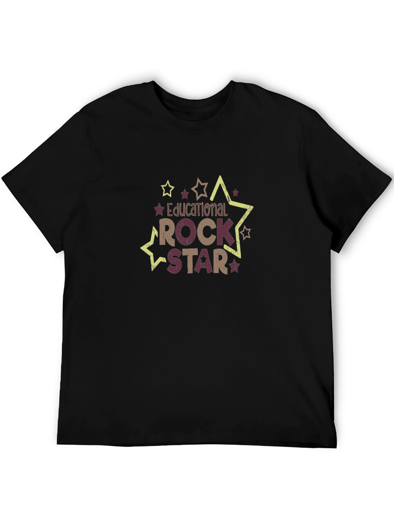 Educational Rock Star Black Cotton Graphic T-Shirt