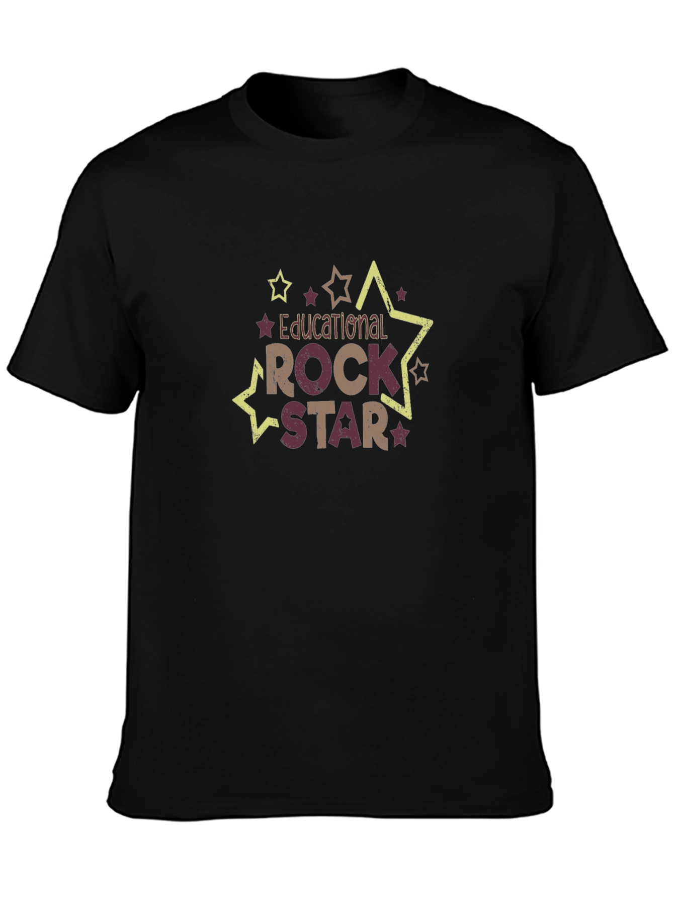 Educational Rock Star Black Cotton Graphic T-Shirt