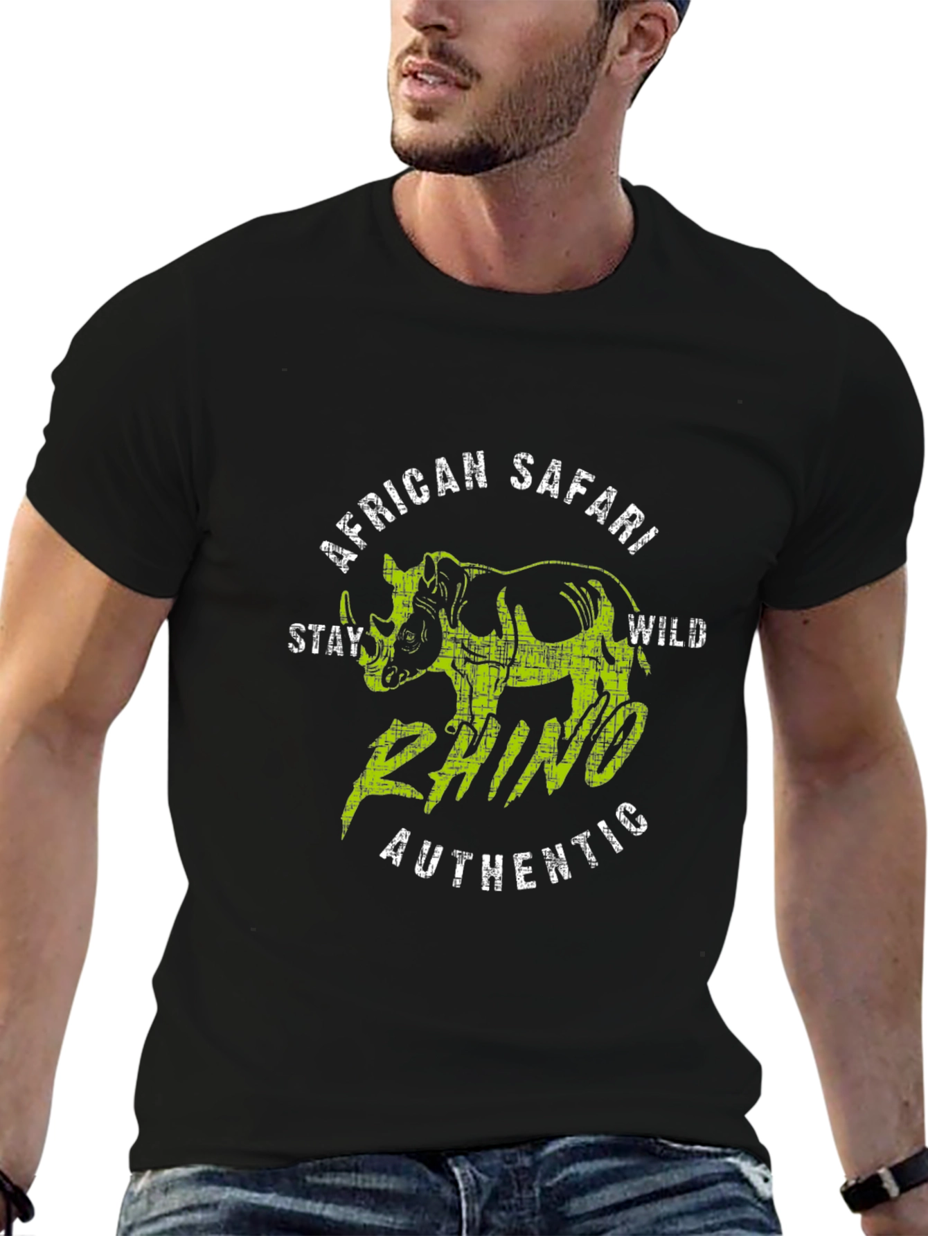African Safari Rhino Graphic T-Shirt - Stay Wild