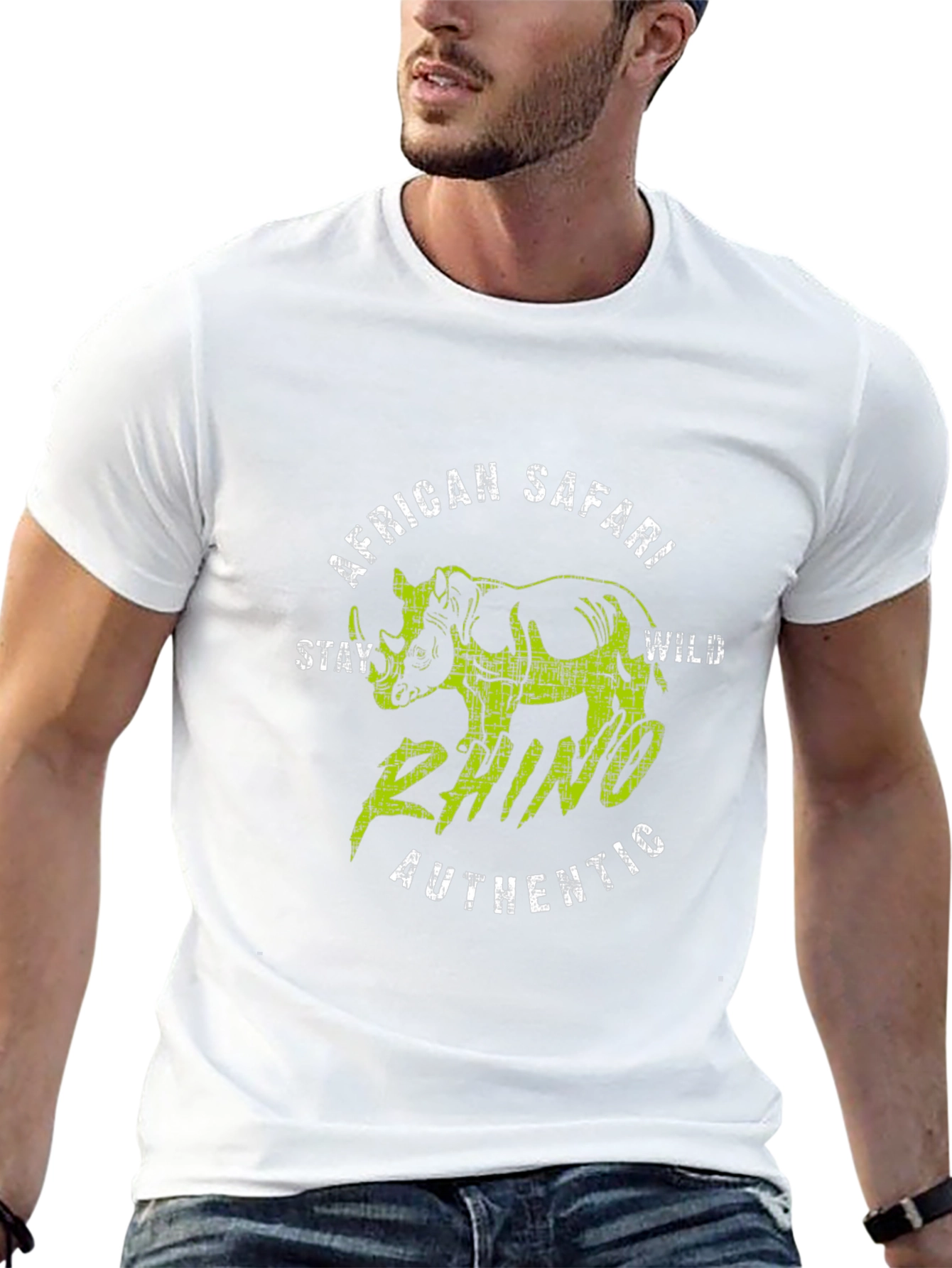 African Safari Rhino Graphic T-Shirt - Stay Wild