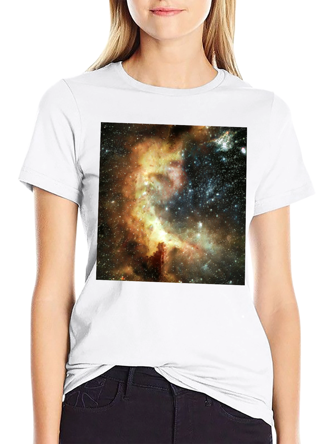 Nebula Print Black T-Shirt - Galactic Style
