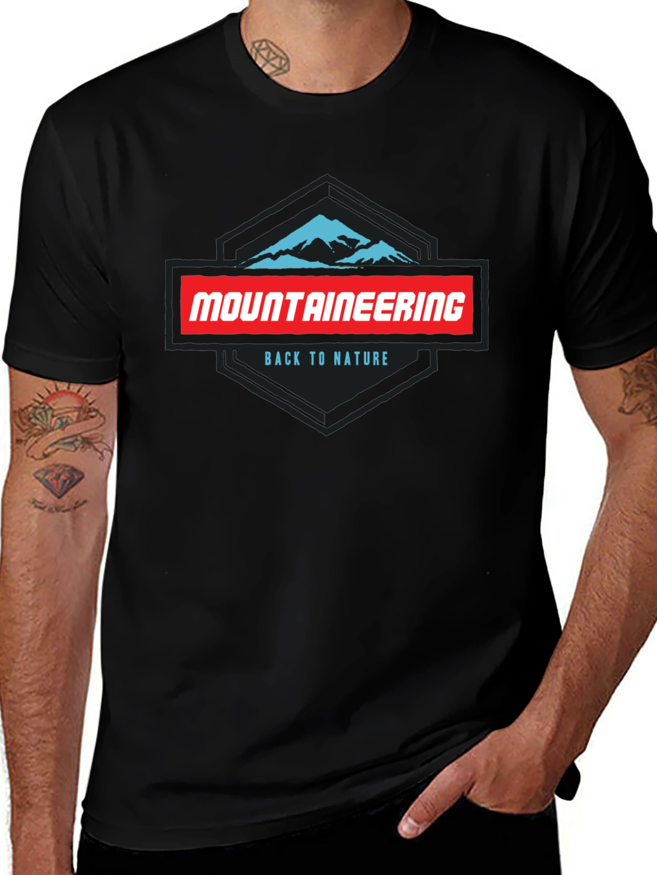Mountaineering Back to Nature Black Graphic Tee