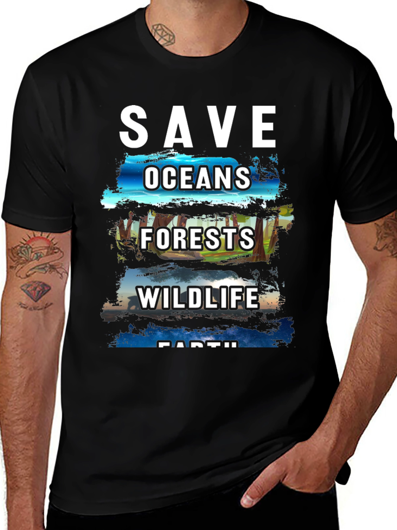 Save the Earth T-Shirt - Oceans Forests Wildlife