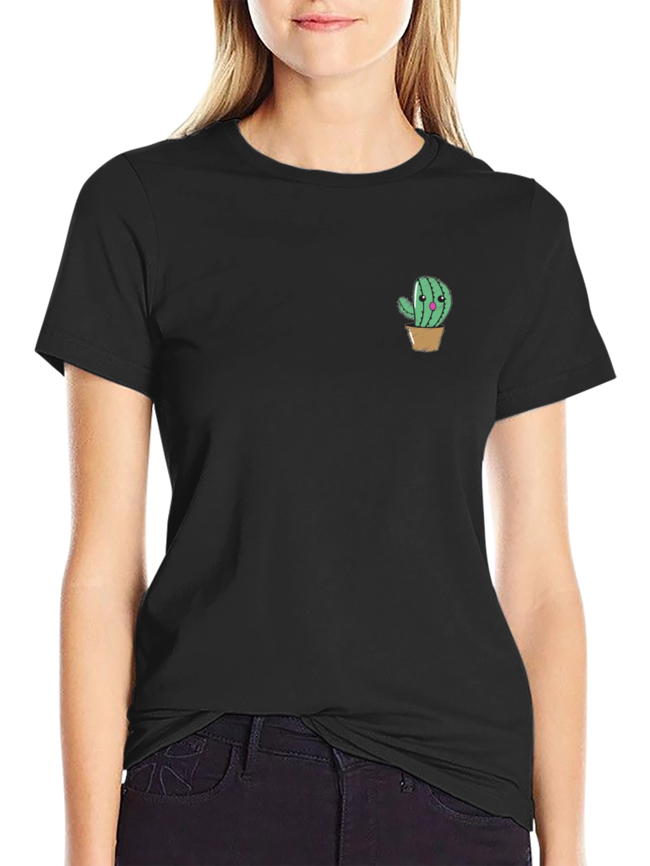 Cute Cactus Graphic Tee - Black Unisex Shirt