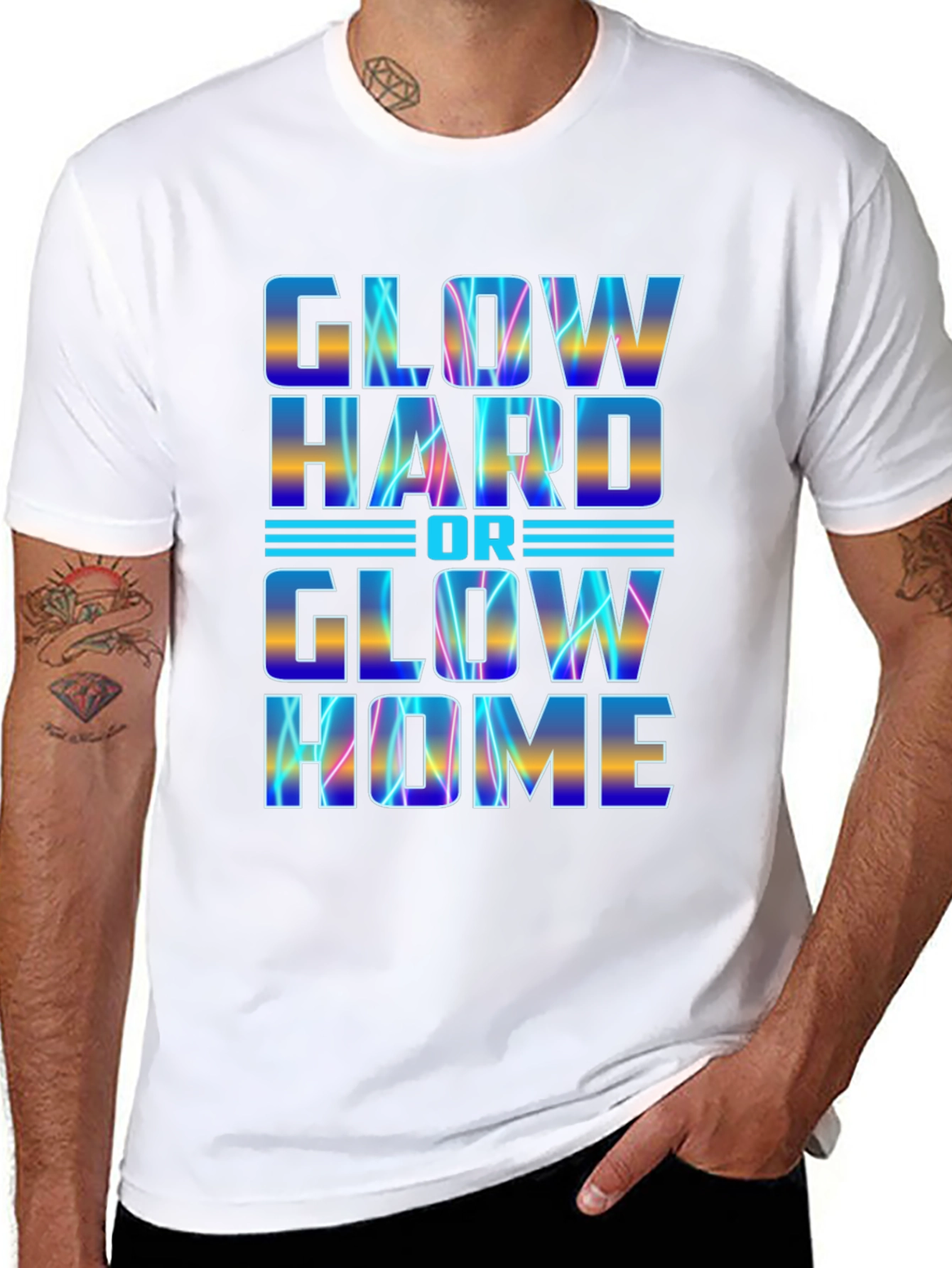 Glow Hard or Glow Home Graphic Tee