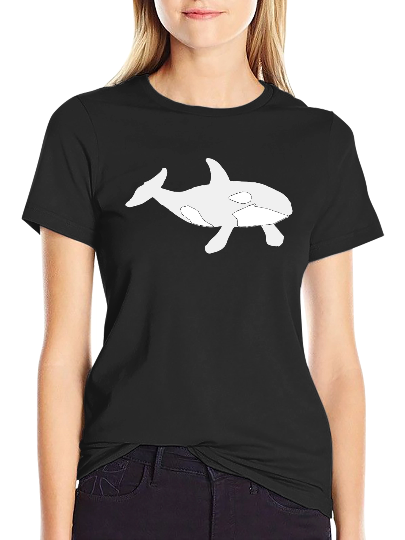 Orca Graphic T-Shirt - Black Cotton Blend