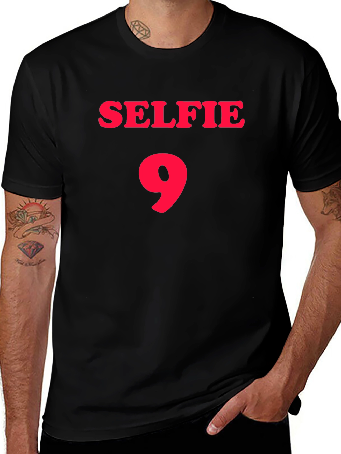 Selfie 9 Black Graphic T-Shirt