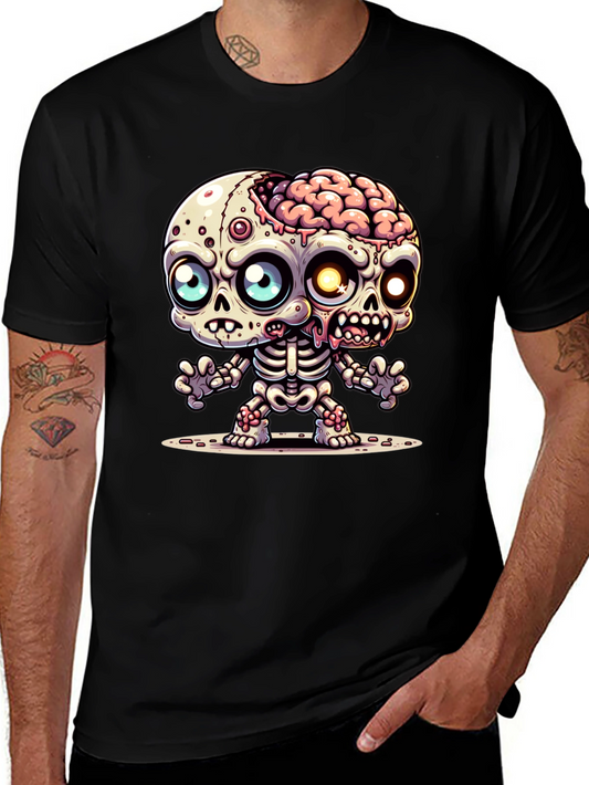 Cartoon Zombie Graphic Tee - Fun Halloween Shirt