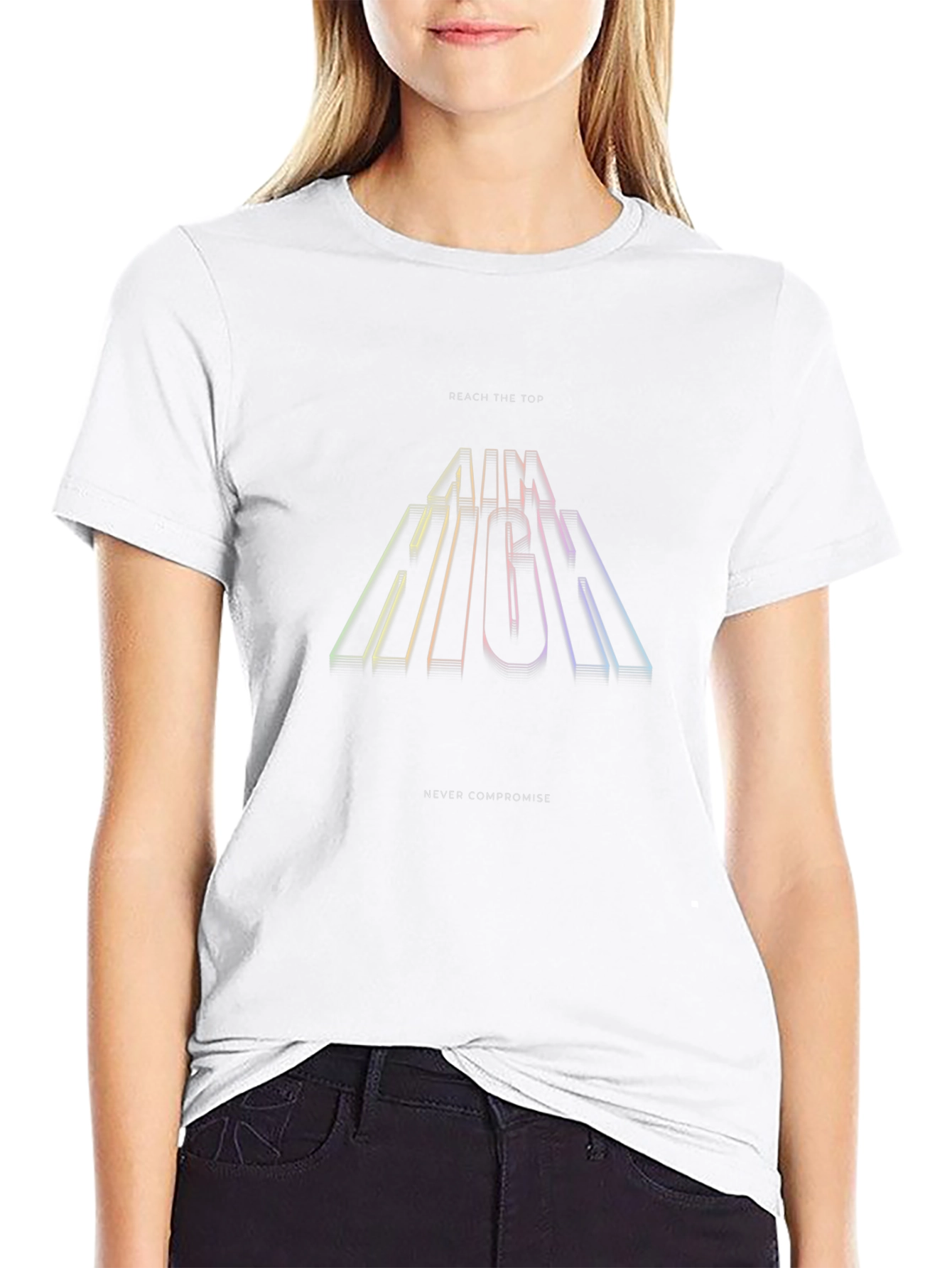 Aim High Graphic Tee - Inspirational Black T-Shirt