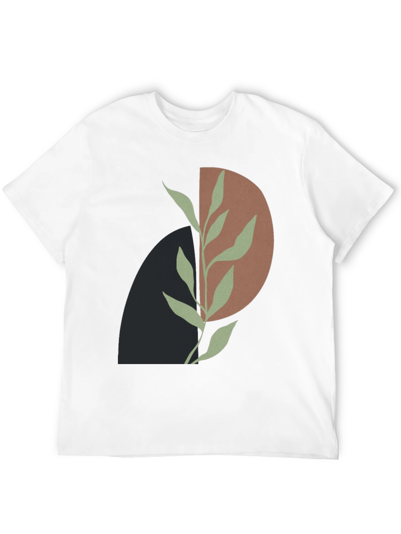 Abstract Plant Graphic Black T-Shirt