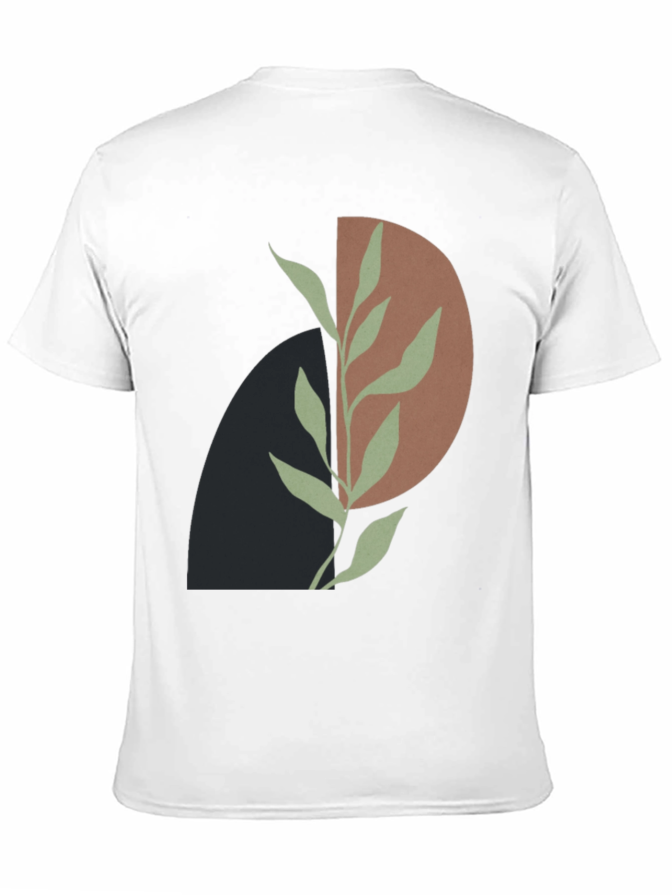 Abstract Plant Graphic Black T-Shirt