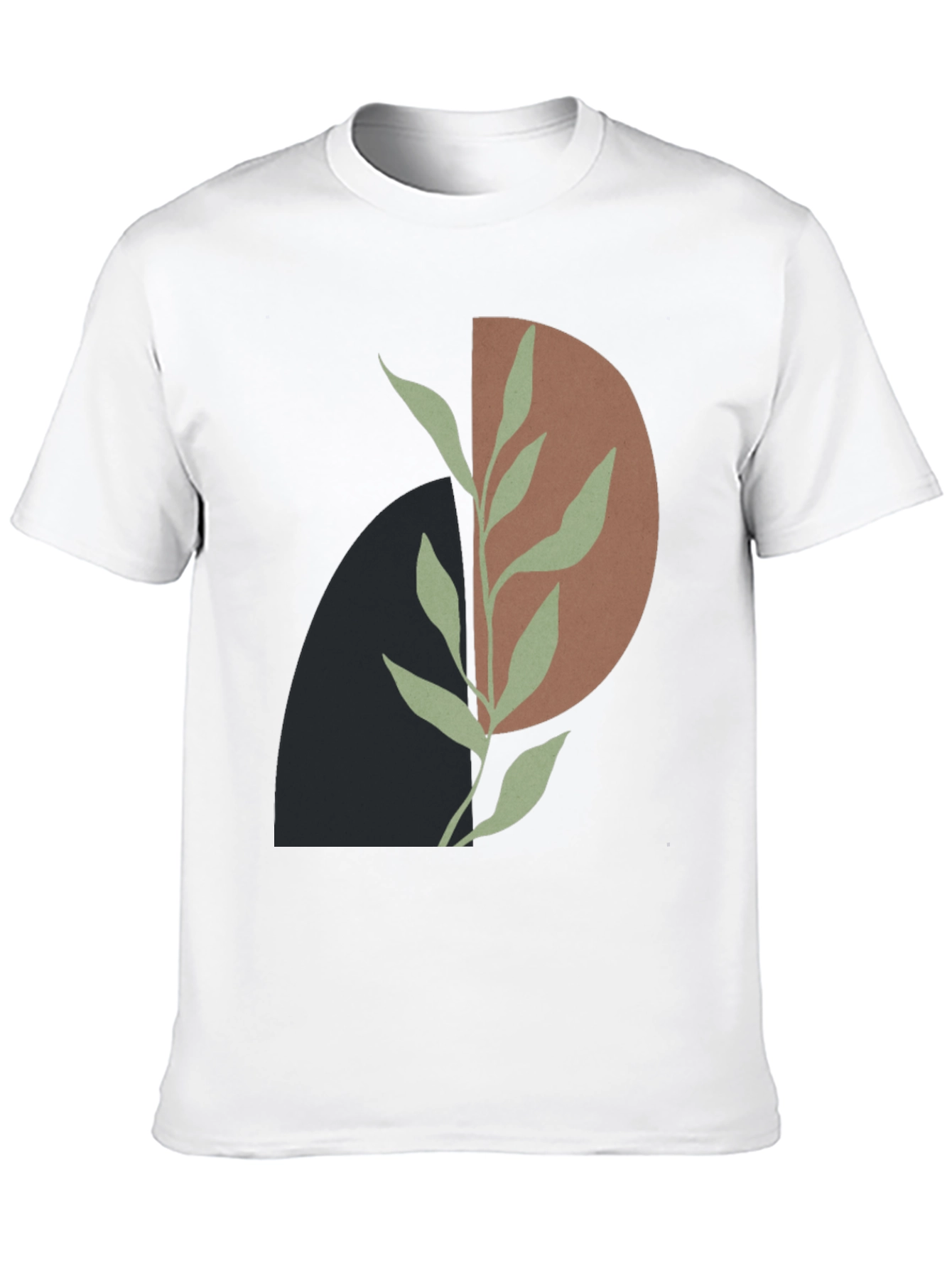 Abstract Plant Graphic Black T-Shirt