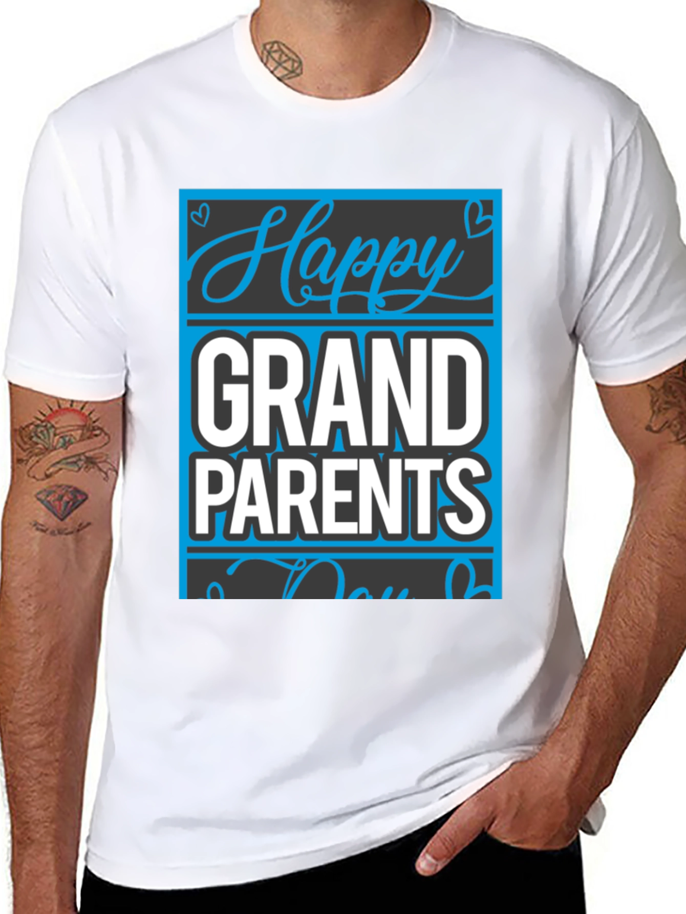 Happy Grandparents Day Black T-Shirt