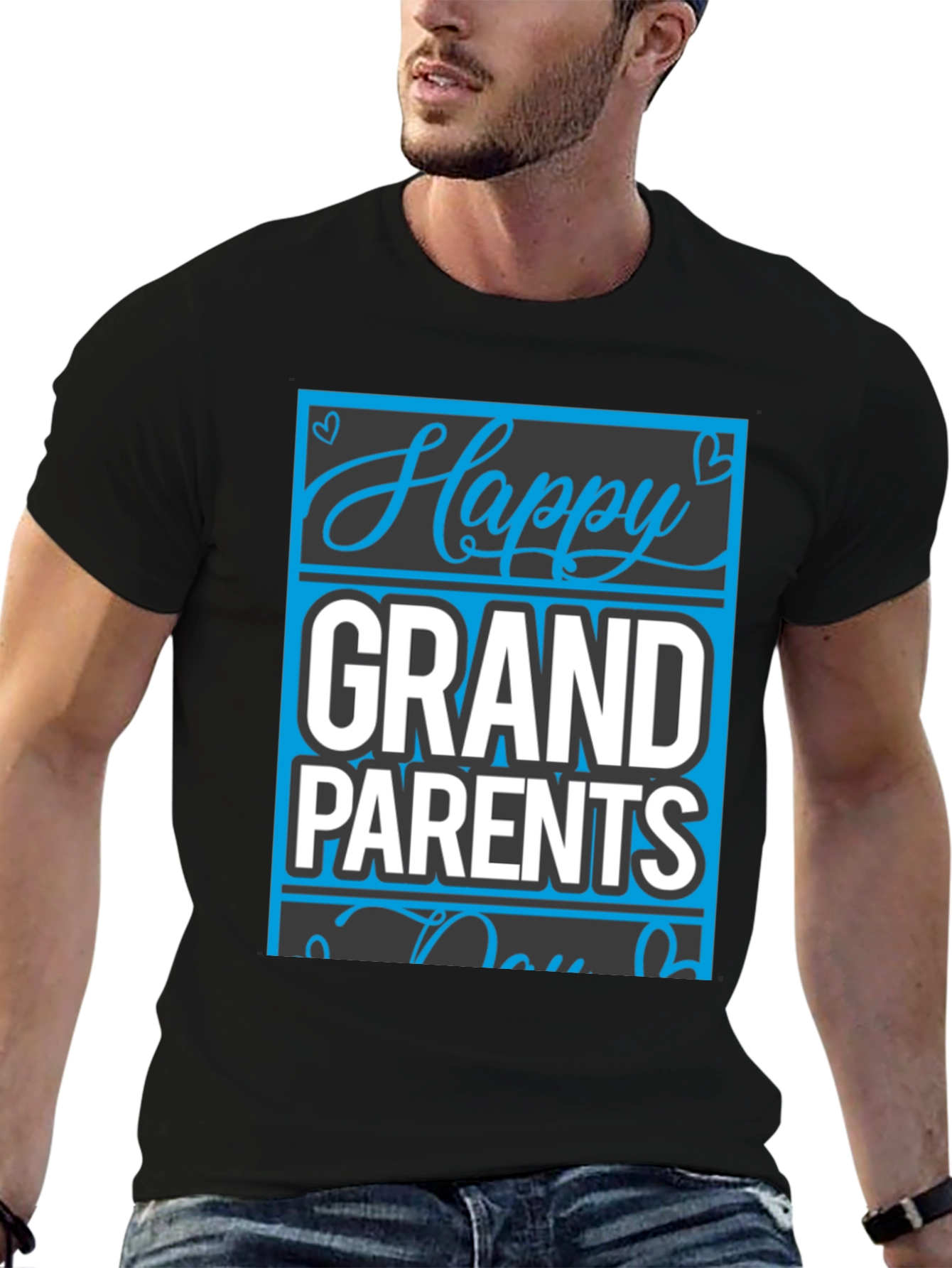 Happy Grandparents Day Black T-Shirt