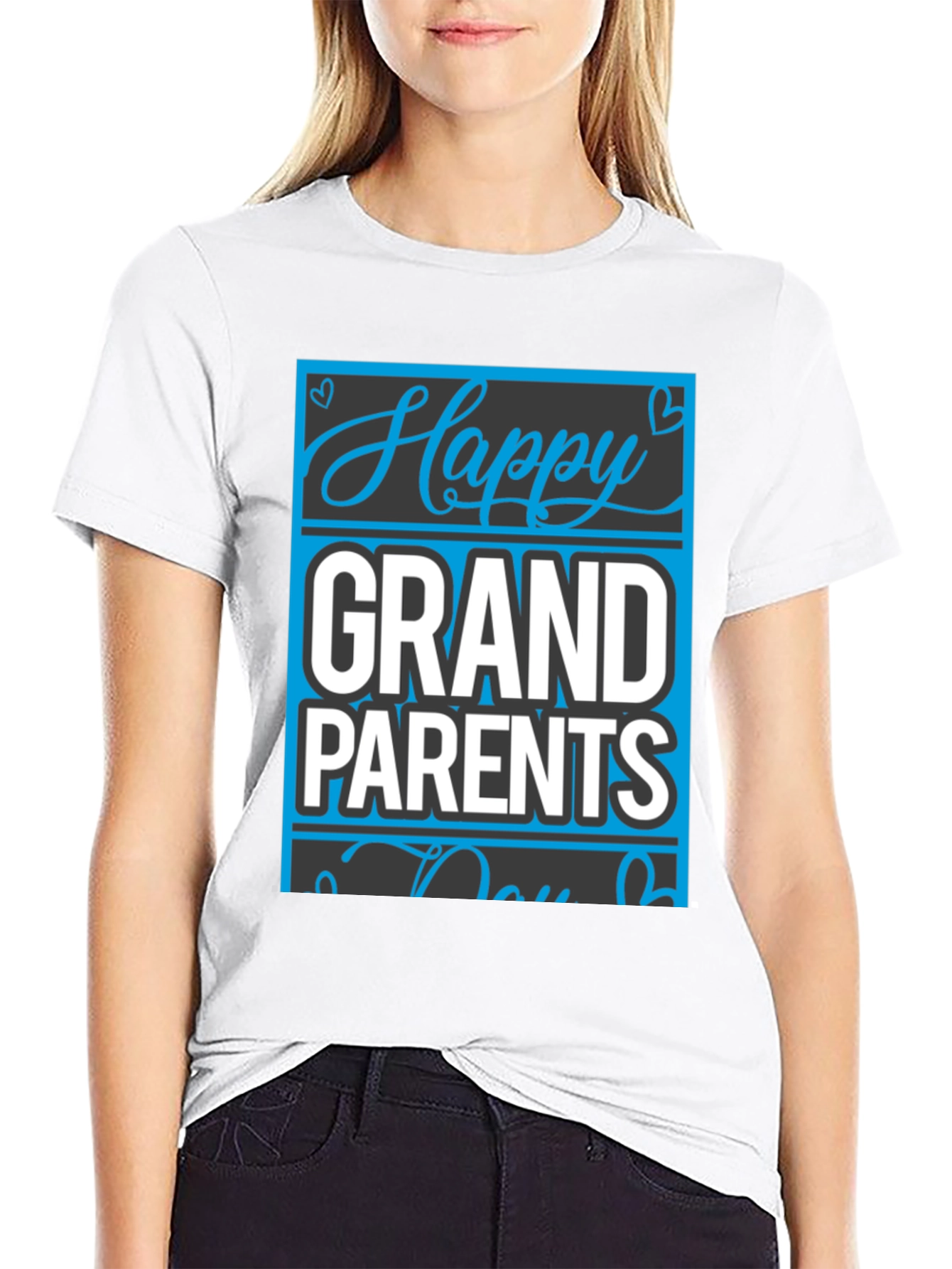 Happy Grandparents Day Black T-Shirt