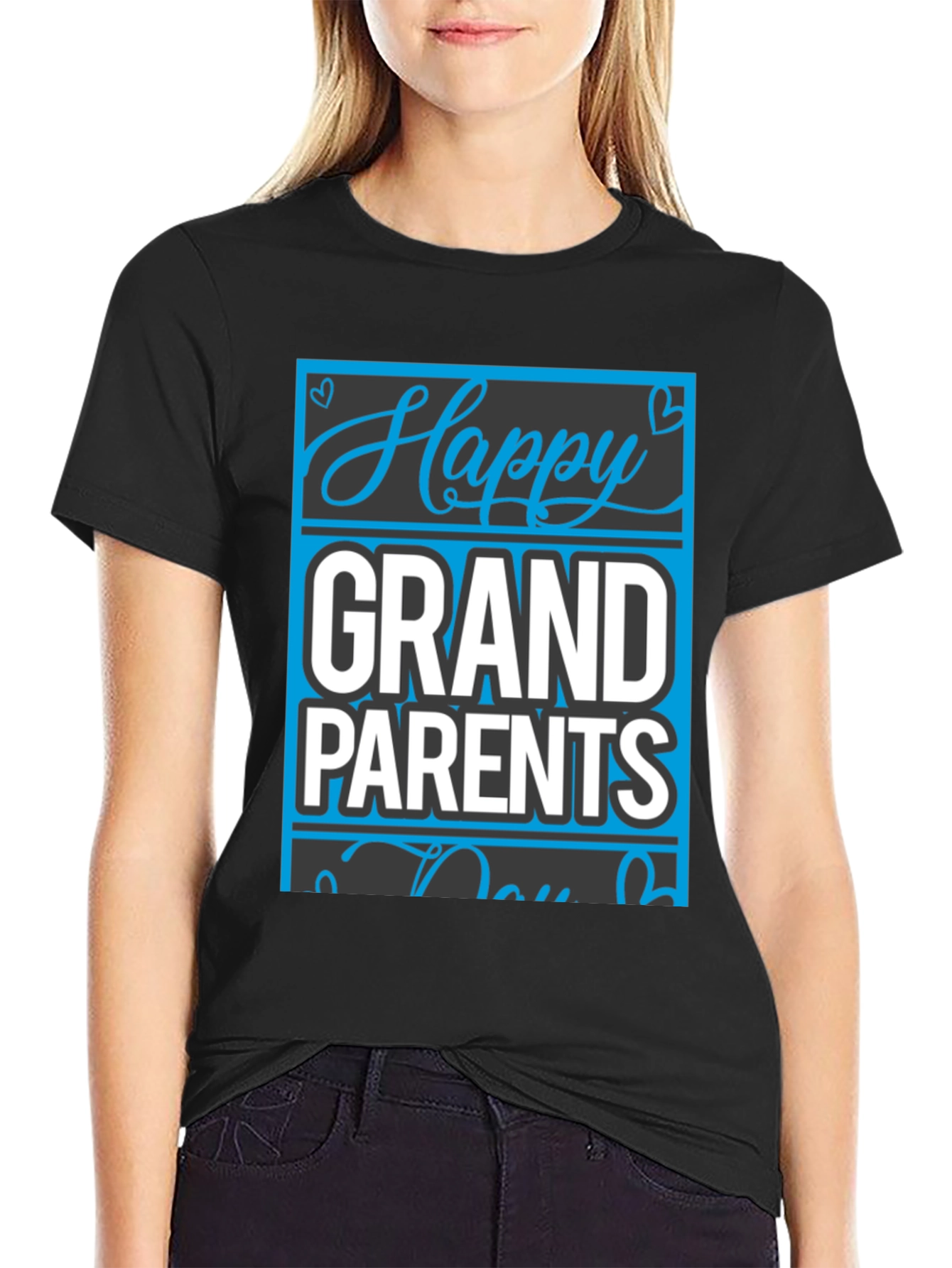 Happy Grandparents Day Black T-Shirt