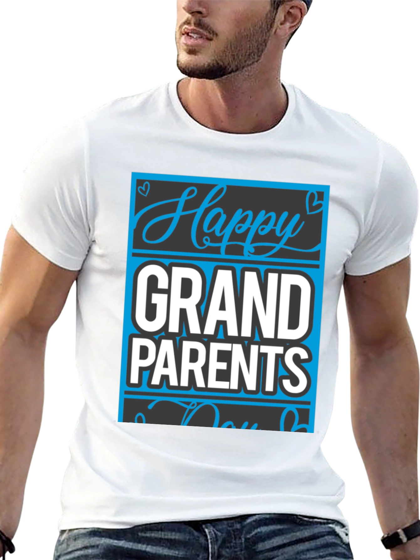 Happy Grandparents Day Black T-Shirt