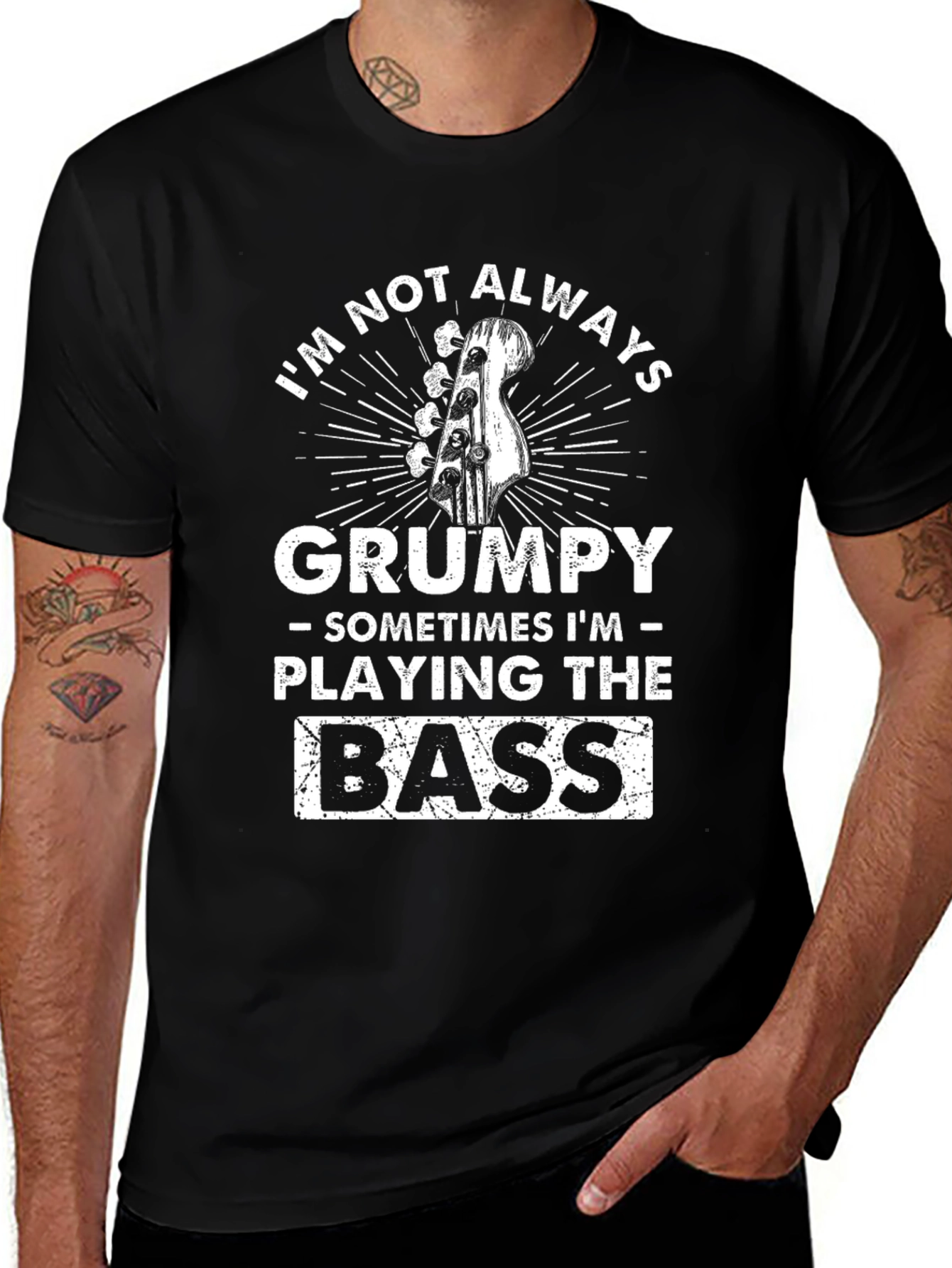 Grumpy Bass Player T-Shirt - Funny Musician Tee