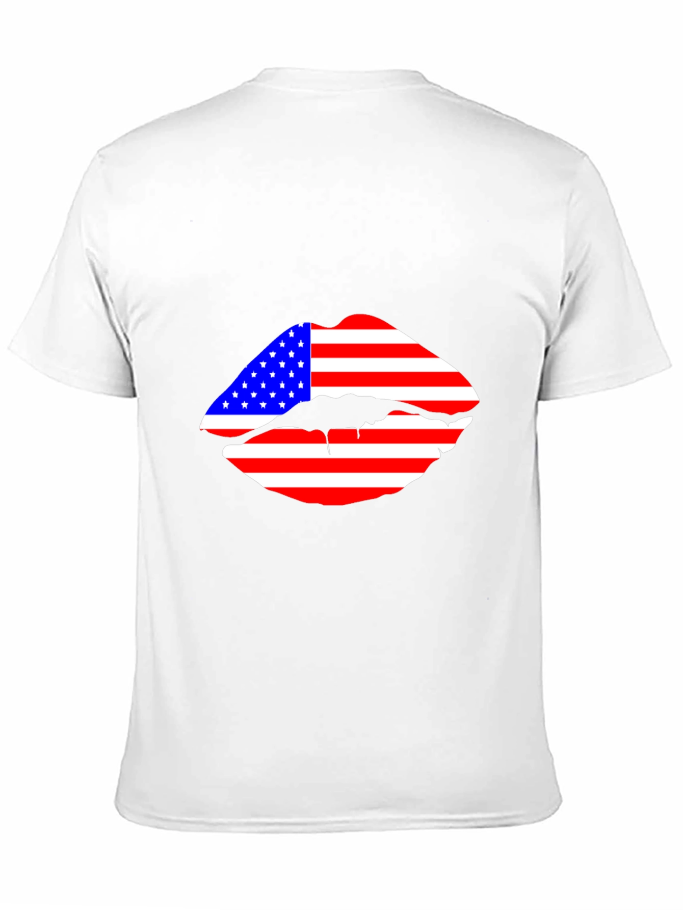 American Flag Lips Black T-Shirt