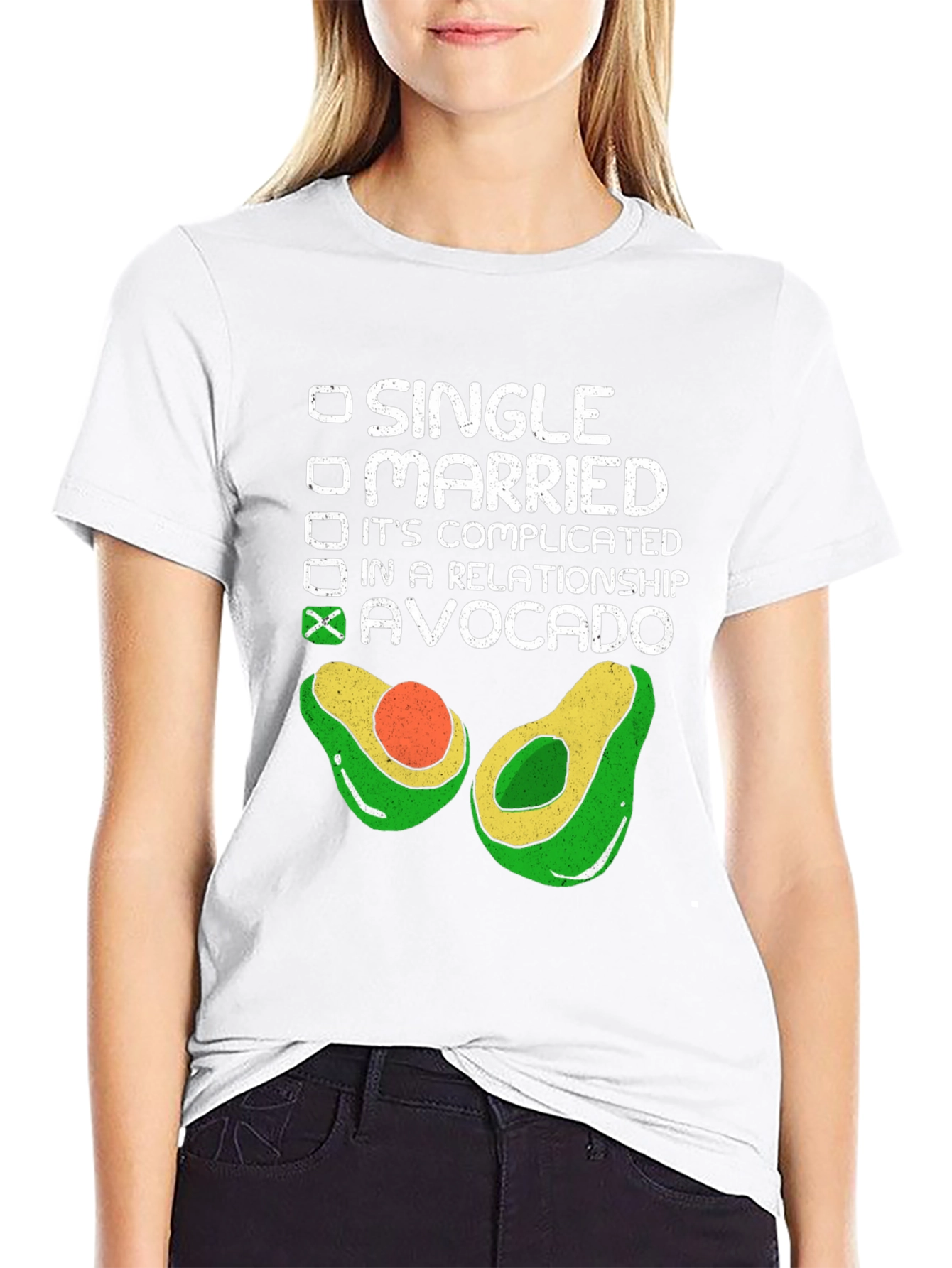 Avocado Relationship Status T-Shirt - Black Cotton Tee