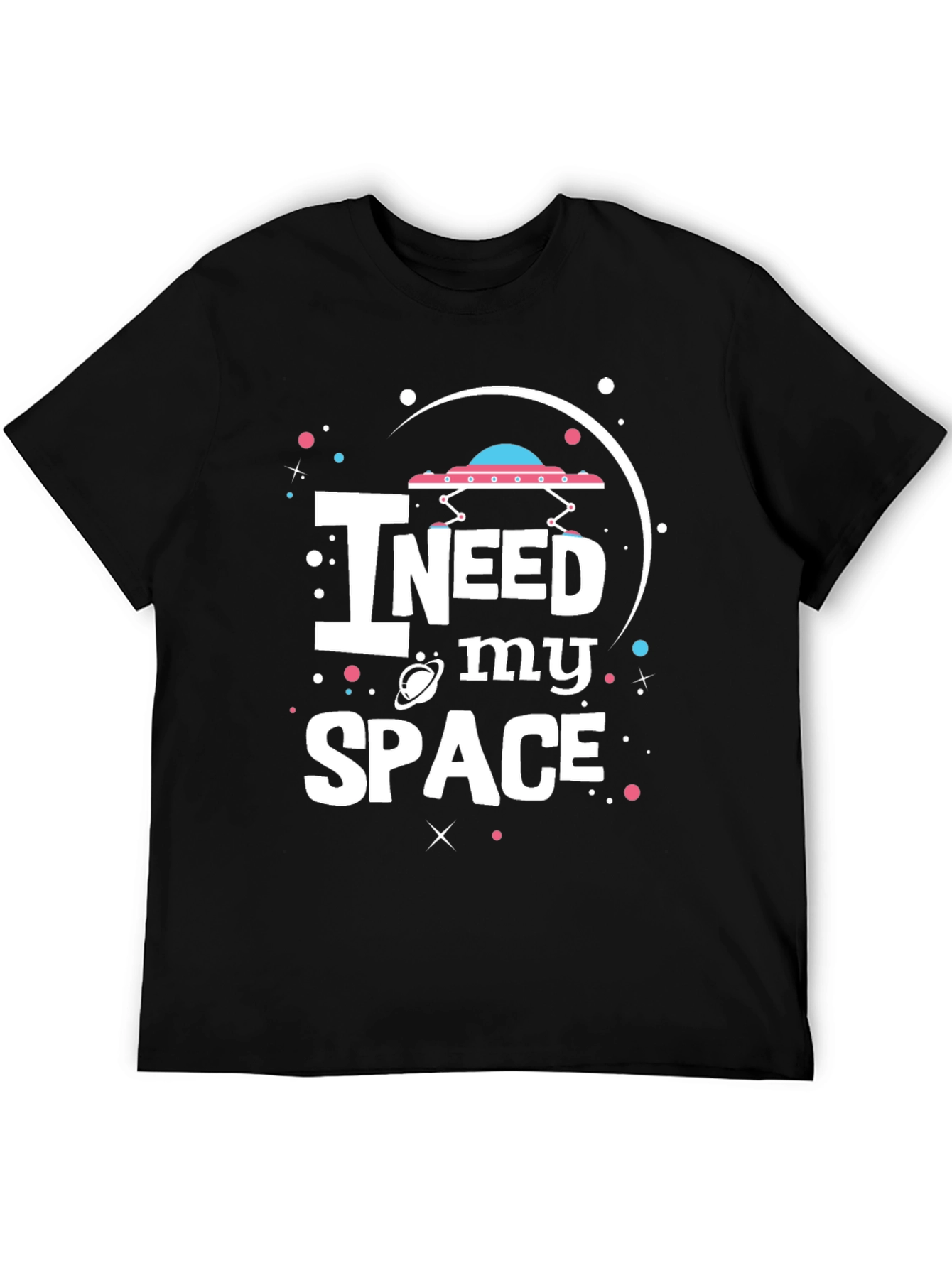 I Need My Space Black Graphic T-Shirt