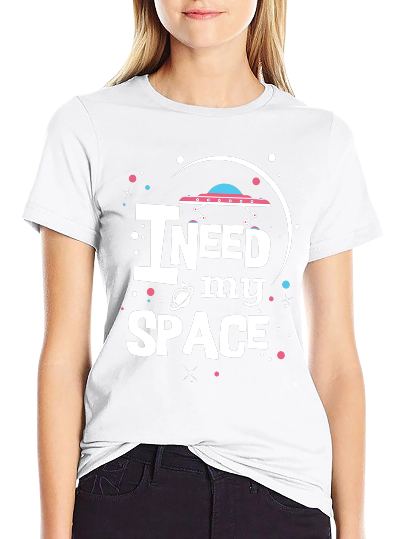 I Need My Space Black Graphic T-Shirt