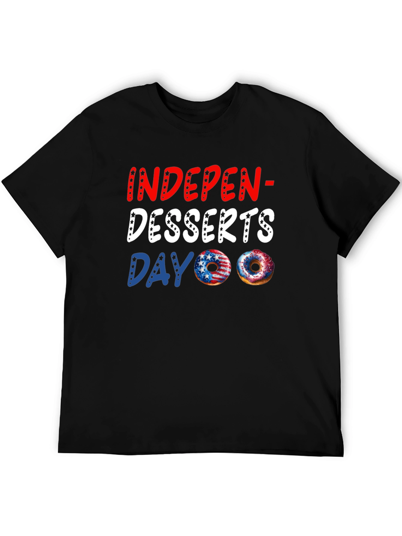 Indepen-Desserts Day T-Shirt Patriotic Donut Tee