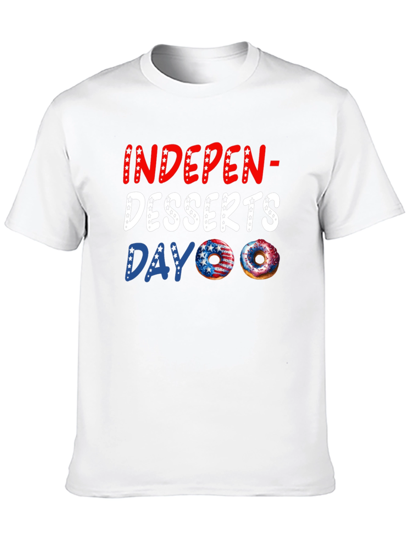 Indepen-Desserts Day T-Shirt Patriotic Donut Tee