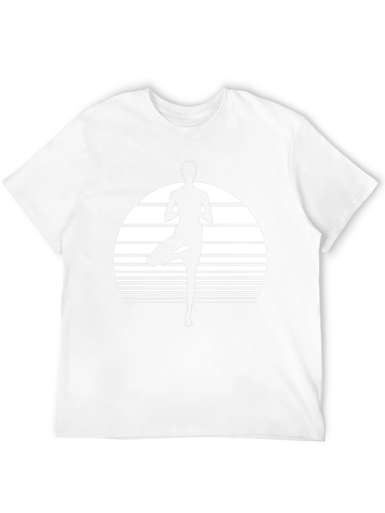 Yoga Pose Graphic Tee - Black Cotton Blend Shirt