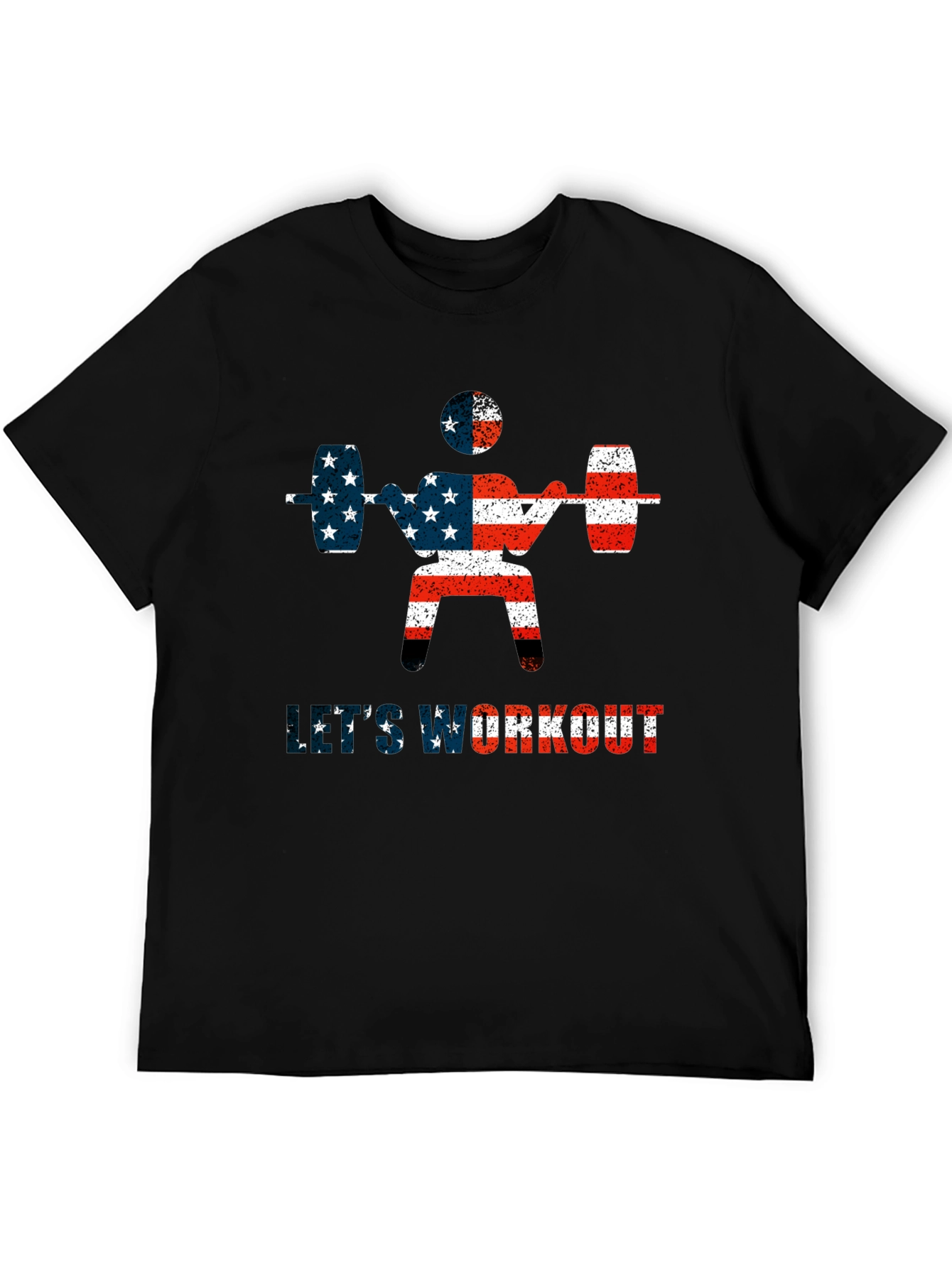 Patriotic Workout T-Shirt - American Flag Design