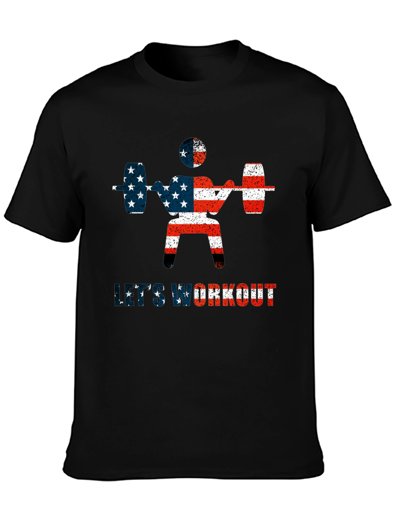 Patriotic Workout T-Shirt - American Flag Design