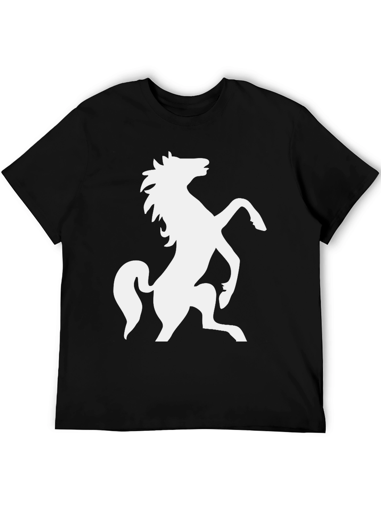 Black Horse Silhouette Tee - Bold Equestrian Style