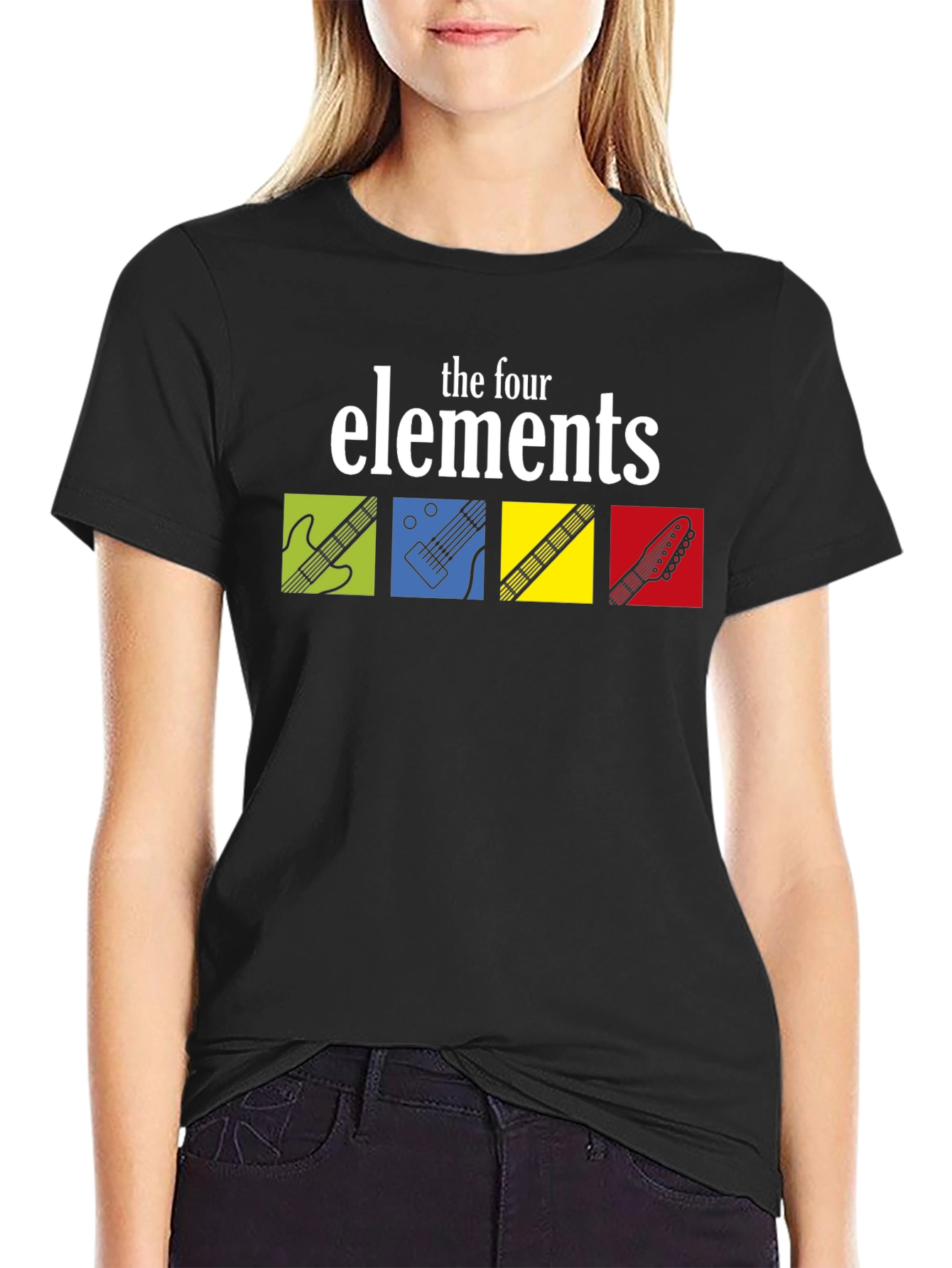 The Four Elements Guitar T-Shirt - Black