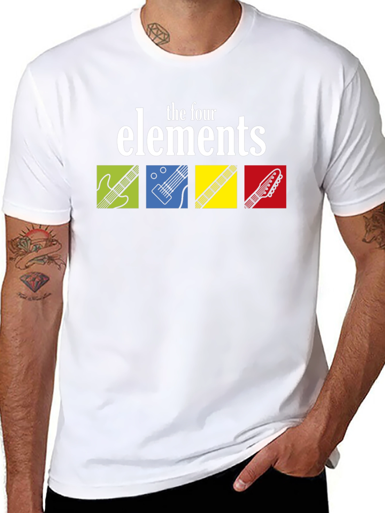 The Four Elements Guitar T-Shirt - Black