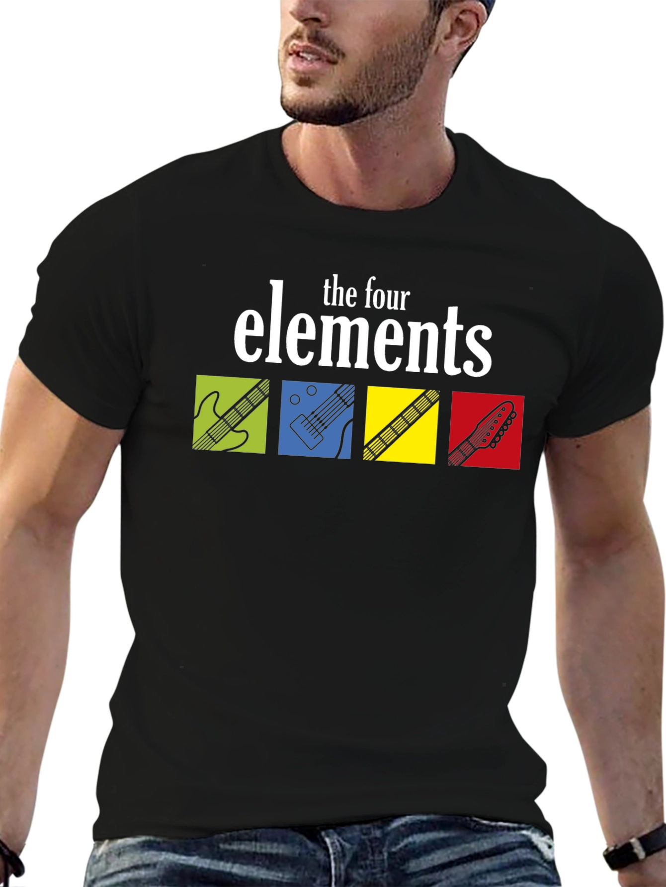 The Four Elements Guitar T-Shirt - Black