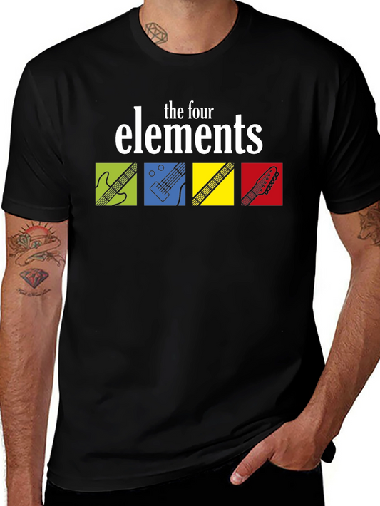 The Four Elements Guitar T-Shirt - Black