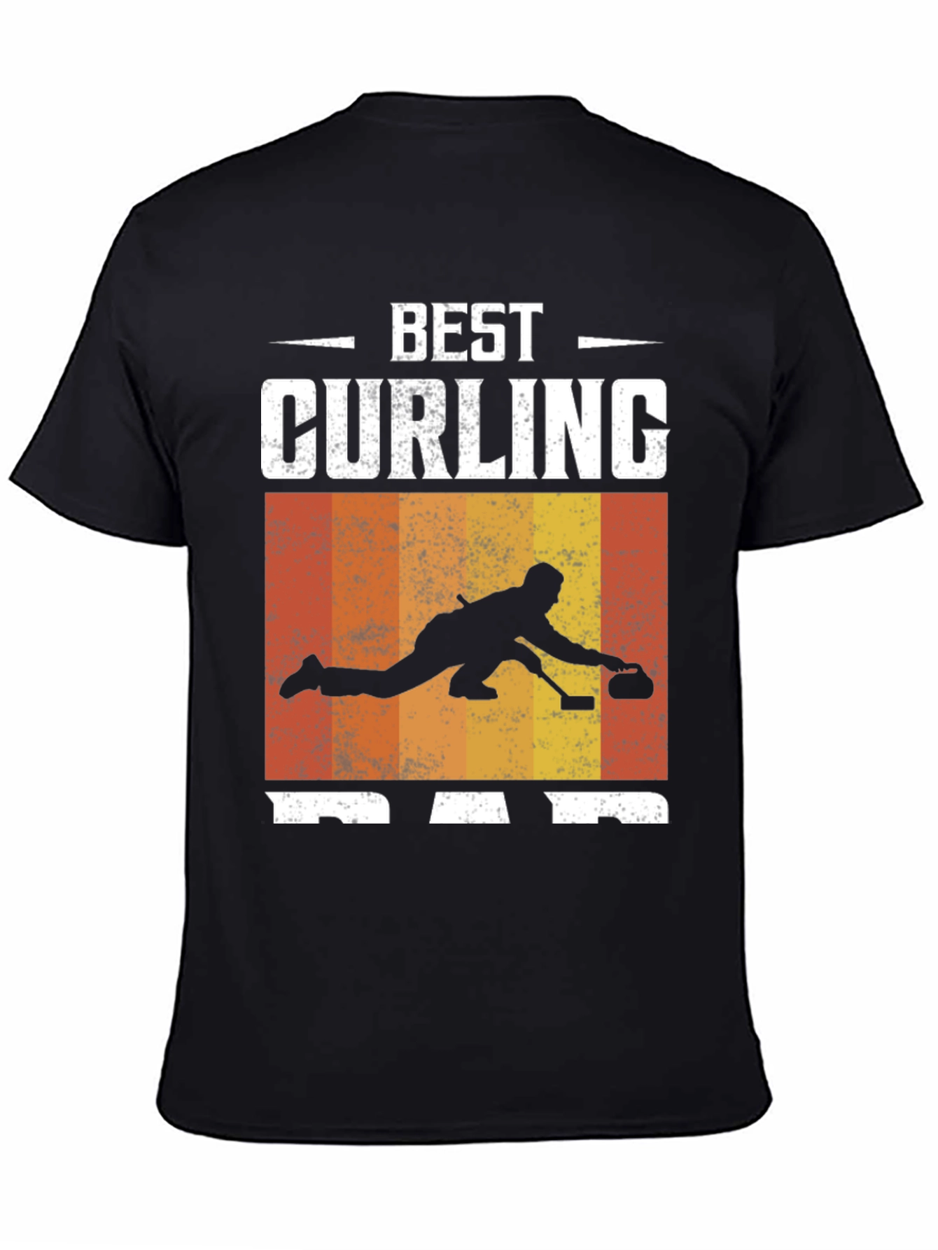 Best Curling Dad T-Shirt Black Graphic Tee